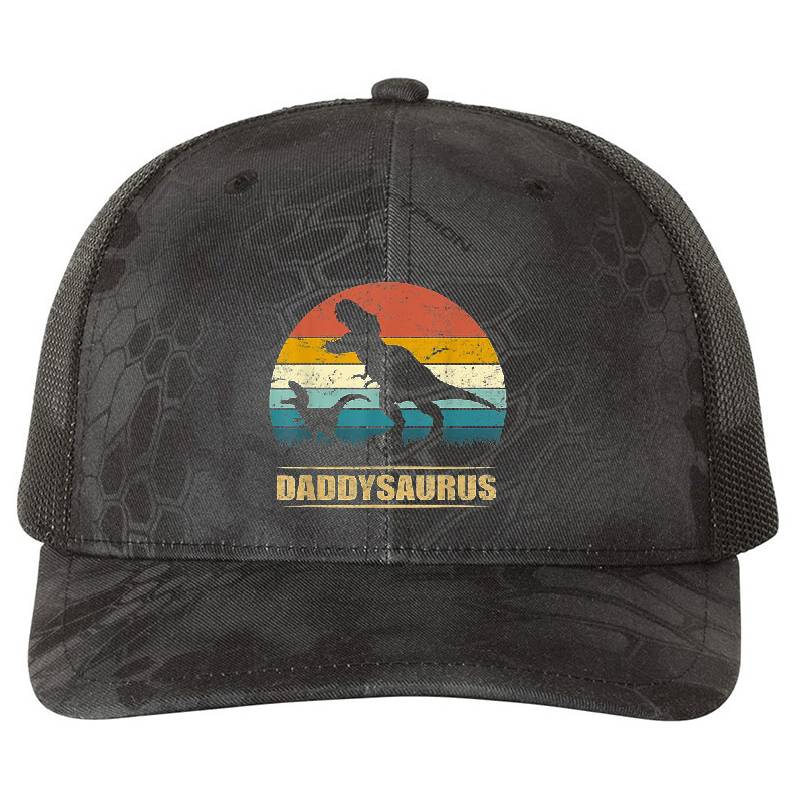 Daddysaurus Shirt Fathers Day Gifts T rex Daddy Saurus Mens Flexfit Baseball Caps