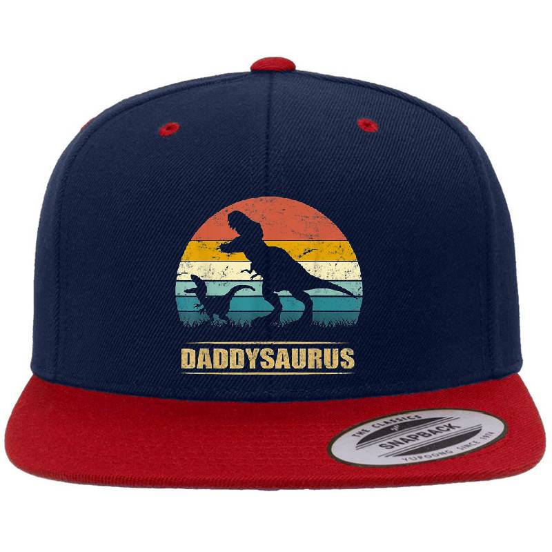 Daddysaurus Shirt Fathers Day Gifts T rex Daddy Saurus Mens Flexfit Baseball Caps