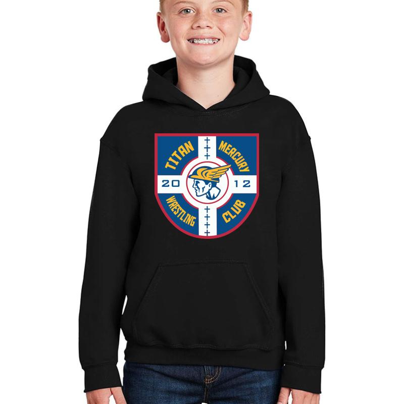 Titan Mercury Wrestling Club Since 2012 Youth Hooded Sweatshirt Boy Black