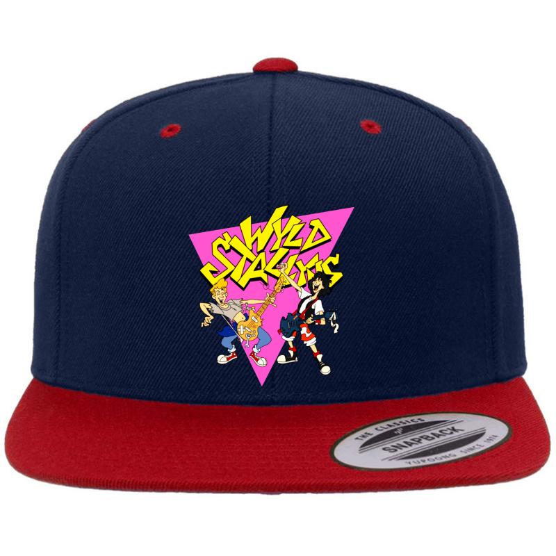 Wyld Stallyns Bill And Ted - Premium Flat Bill Snapback Cap  Navy