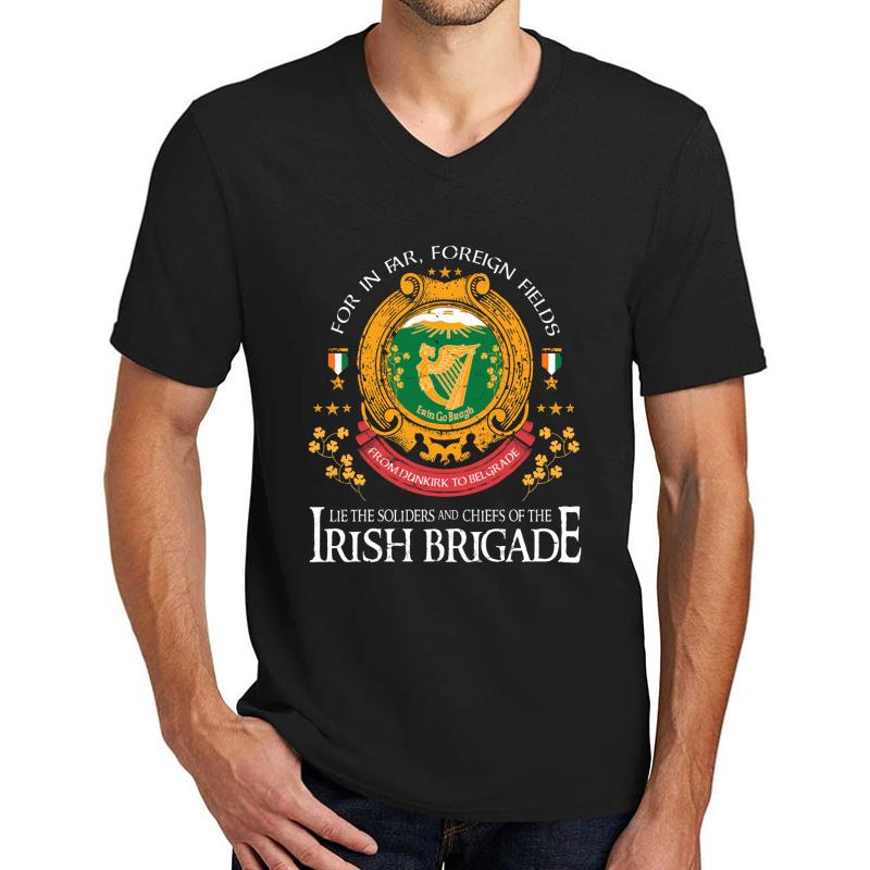 Vintage Gettysburg Pennsylvania Irish Brigade Flag Unisex V-Neck T-Shirt Men Black