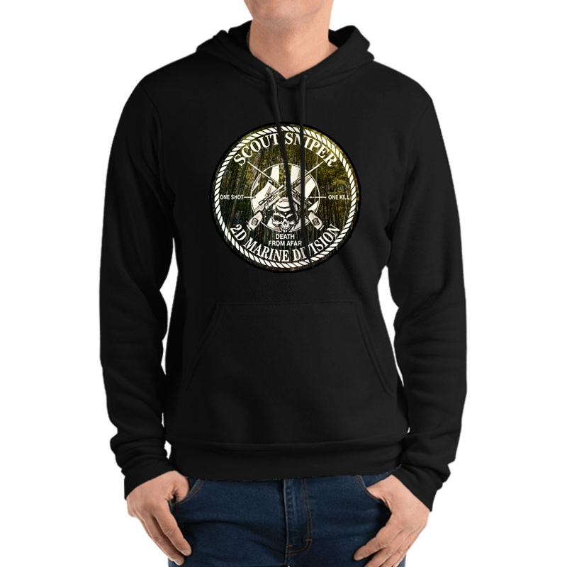 2Nd Division Marine Scout Sniper Unisex Hooded Sweatshirt Men Black