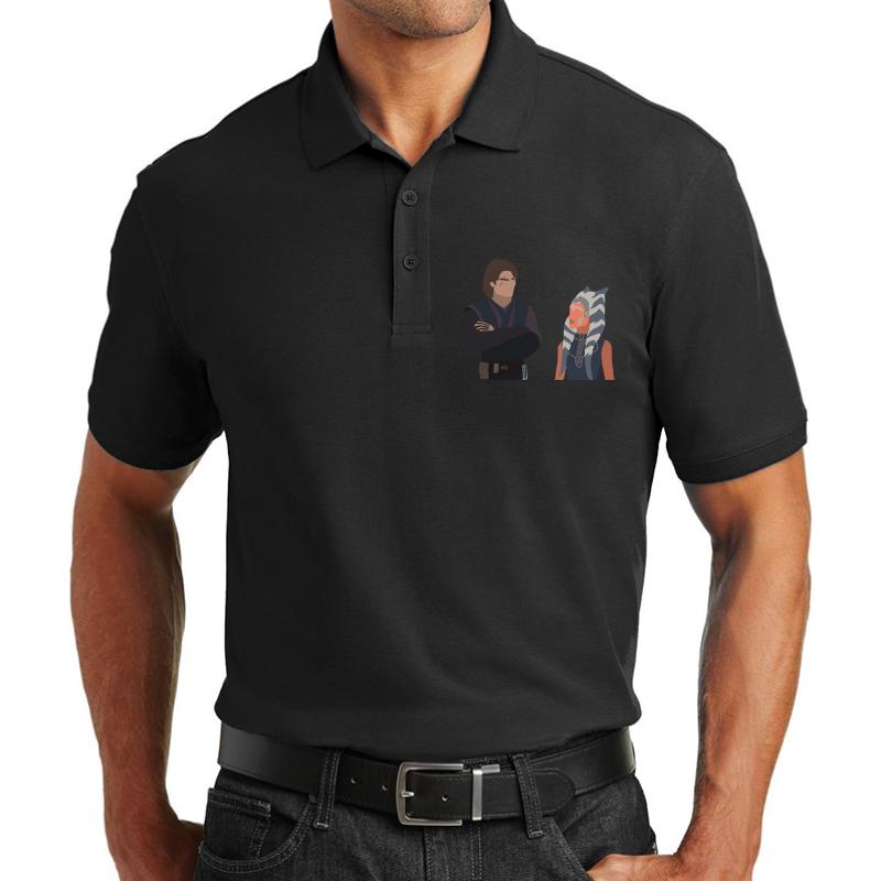 Anakin And Ahsoka Meet Up Again Unisex Polo Jersey Sport Shirt Men Black