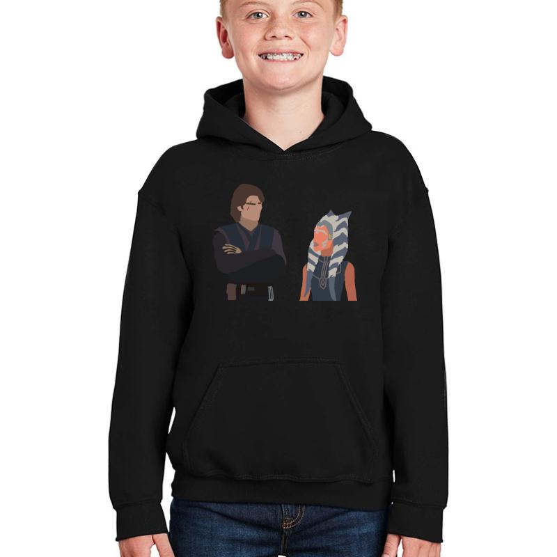 Anakin And Ahsoka Meet Up Again Youth Hooded Sweatshirt Boy Black