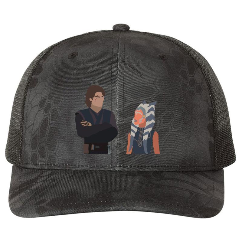 Anakin And Ahsoka Meet Up Again Richardson Premium Trucker Snapback Cap  Kryptek Typhon Black