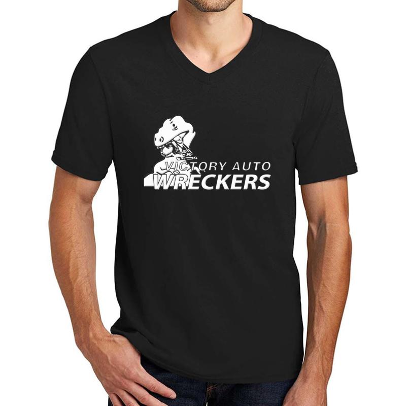 Victory Auto Wreckers Unisex V-Neck T-Shirt Men Black