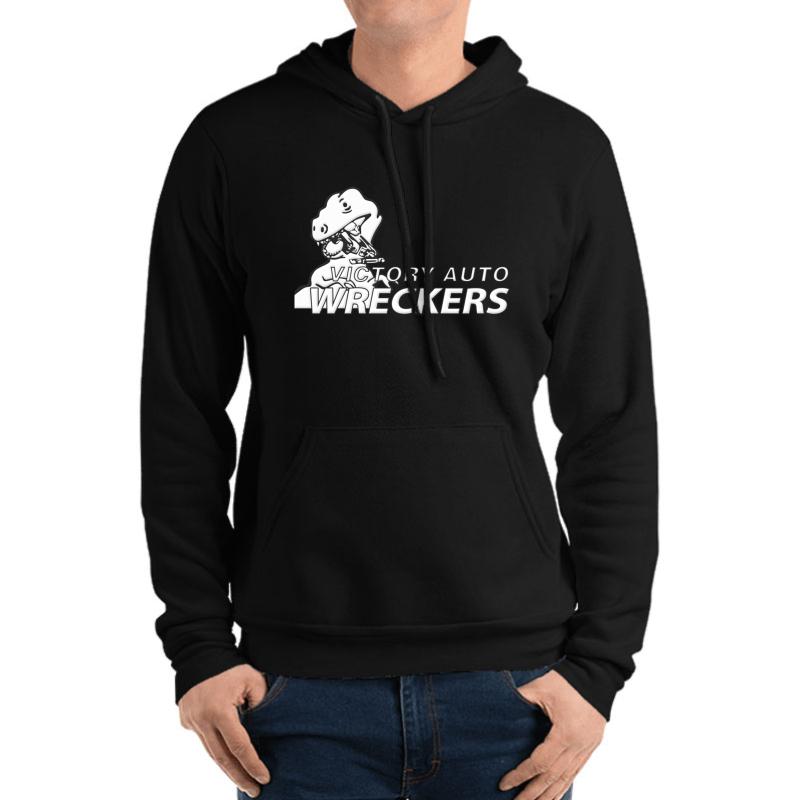 Victory Auto Wreckers Unisex Hooded Sweatshirt Men Black