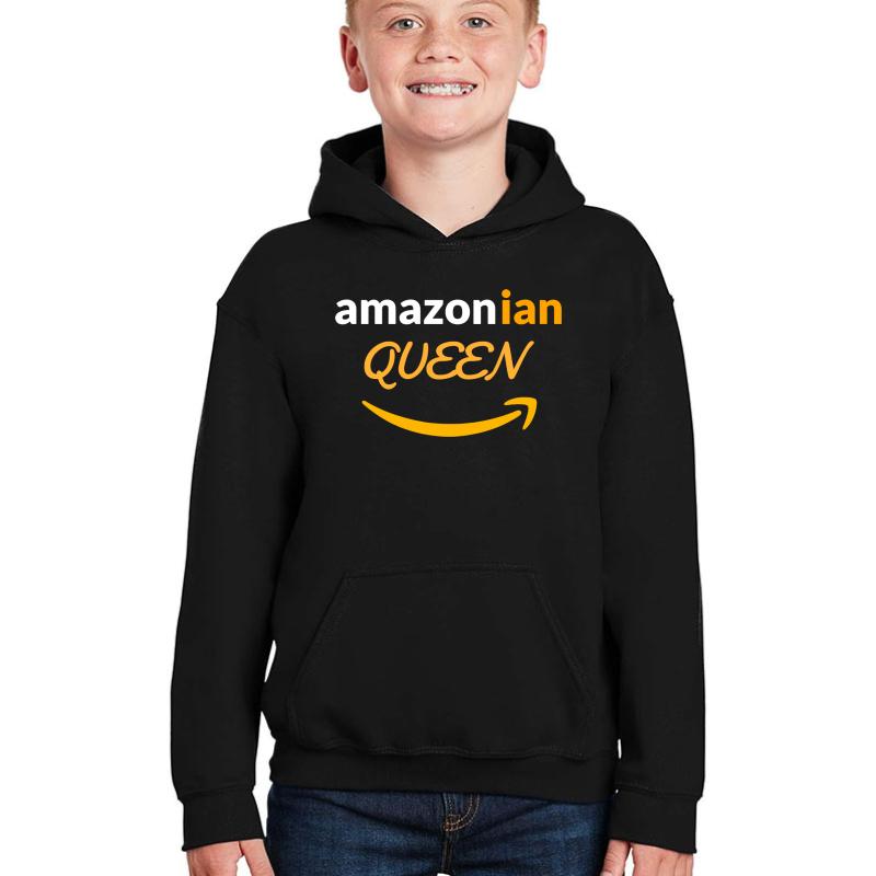 Amazonian Queen Smile Youth Hooded Sweatshirt Boy Black