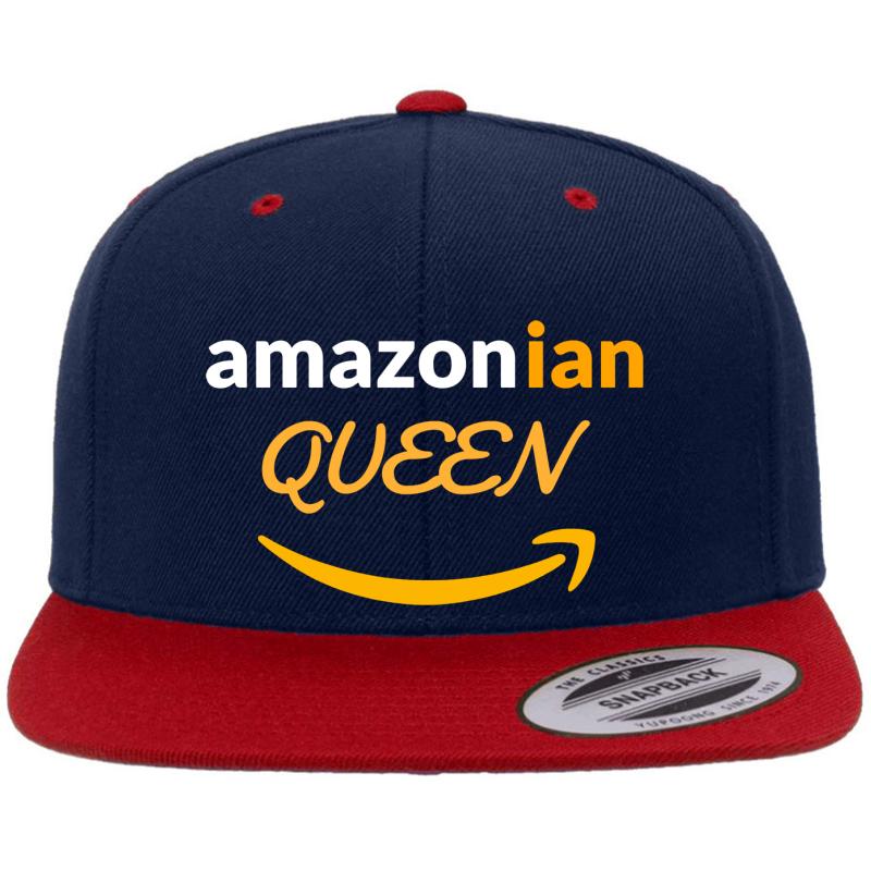 Amazonian Queen Smile Premium Flat Bill Snapback Cap  Navy