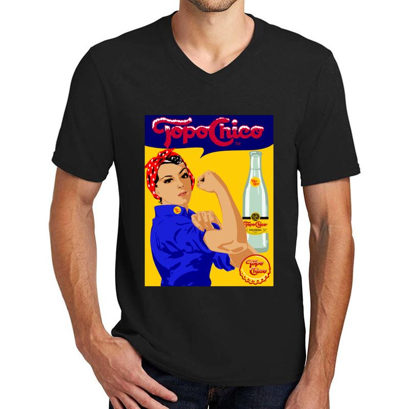 Topo Chico Unisex V-Neck T-Shirt Men Black