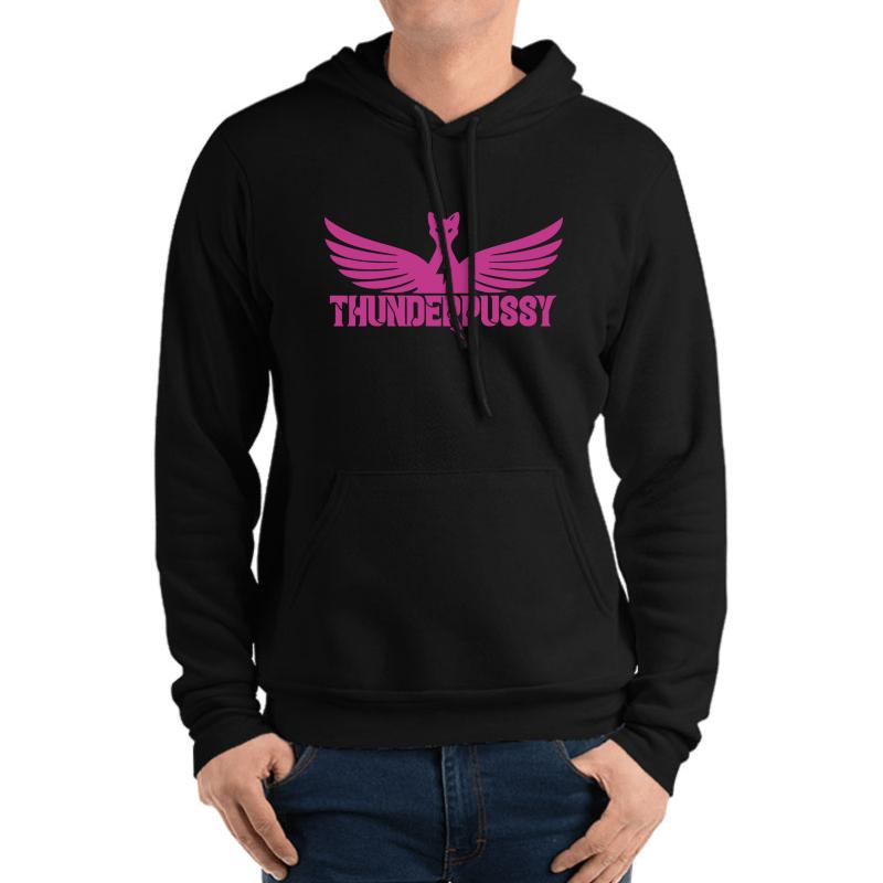 Thunder Pussy Logo Hd Unisex Hooded Sweatshirt Men Black