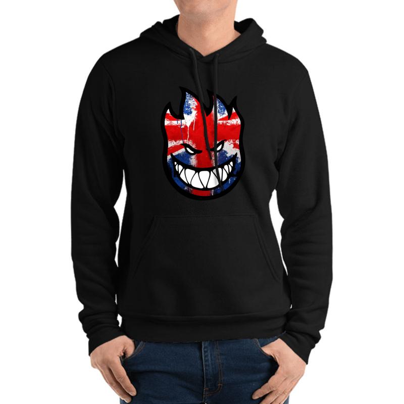 Uk Spitfire Logo Unisex Hooded Sweatshirt Men Black