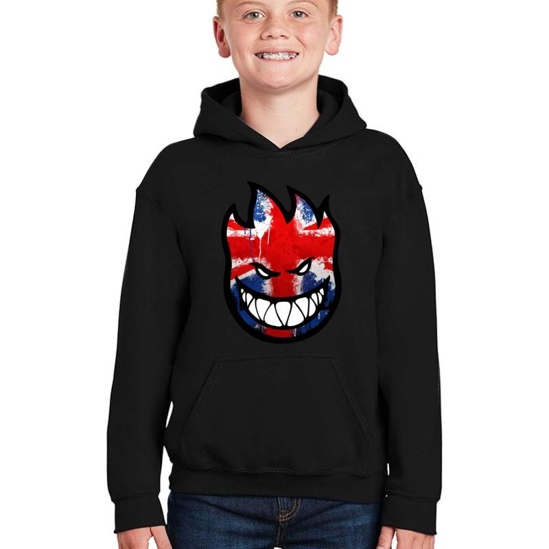 Uk Spitfire Logo Youth Hooded Sweatshirt Boy Black