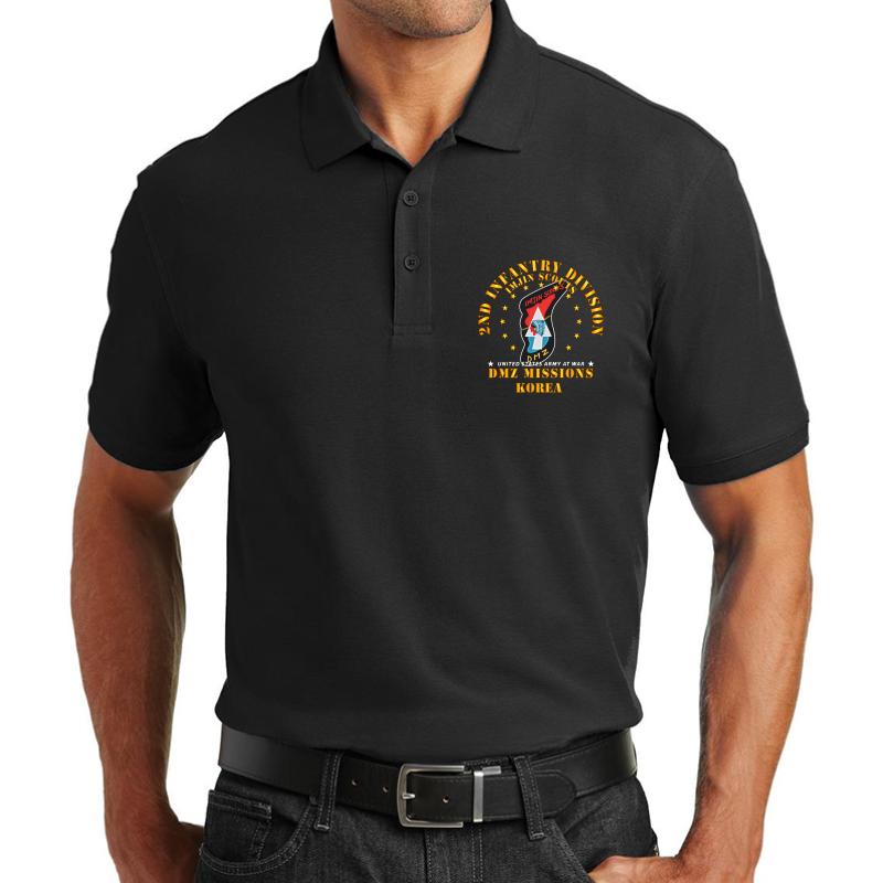 Army - 2Nd Infantry Division - Imjin Scout -Dmz Missions Unisex Polo Jersey Sport Shirt Men Black