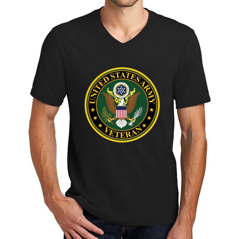 Army - Us Army Veteran Unisex V-Neck T-Shirt Men Black