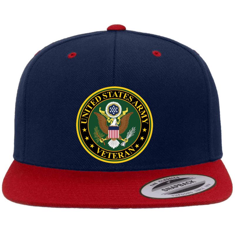 Army - Us Army Veteran Premium Flat Bill Snapback Cap  Navy