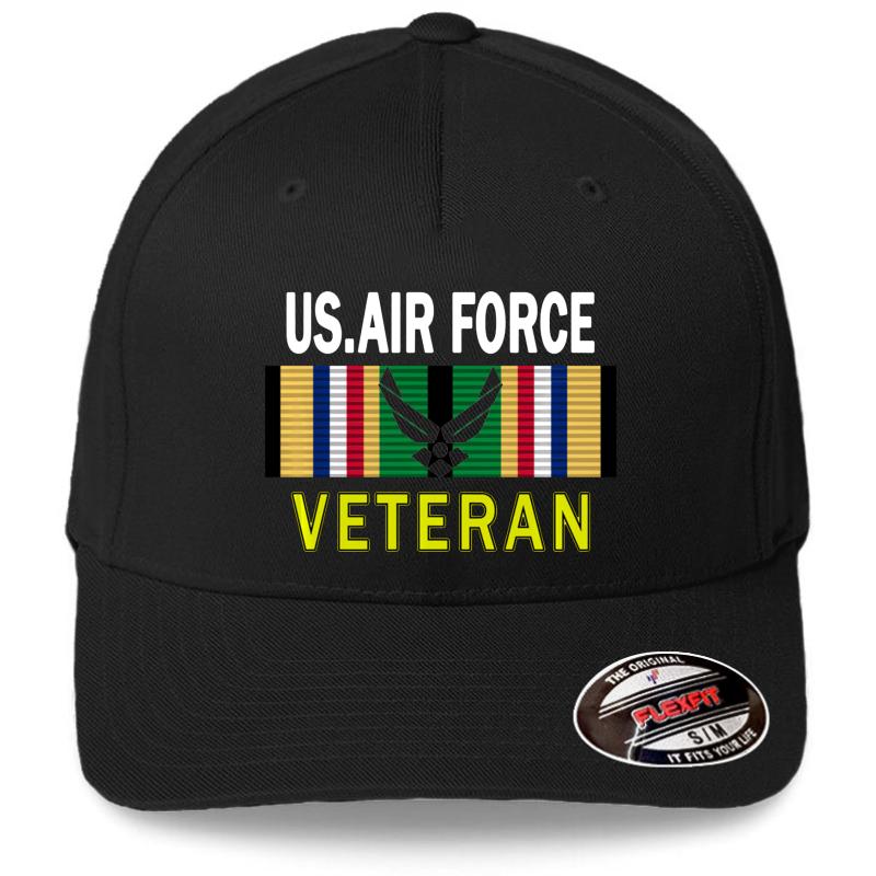 Air Force Us Veterans Day Gift Us Air Force Veteran Flexfit Baseball Cap  Black