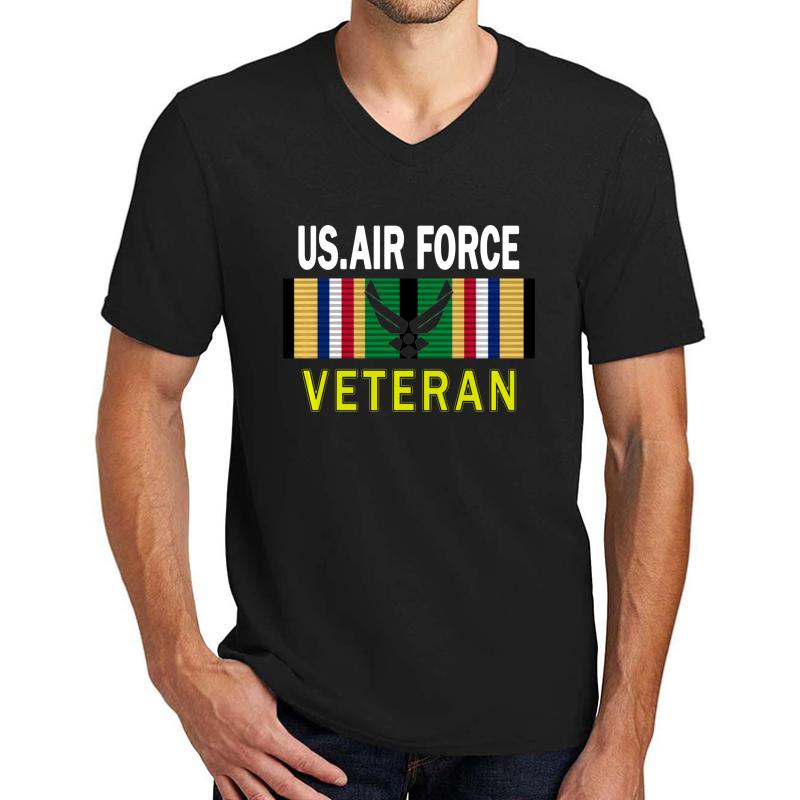 Air Force Us Veterans Day Gift Us Air Force Veteran Unisex V-Neck T-Shirt Men Black