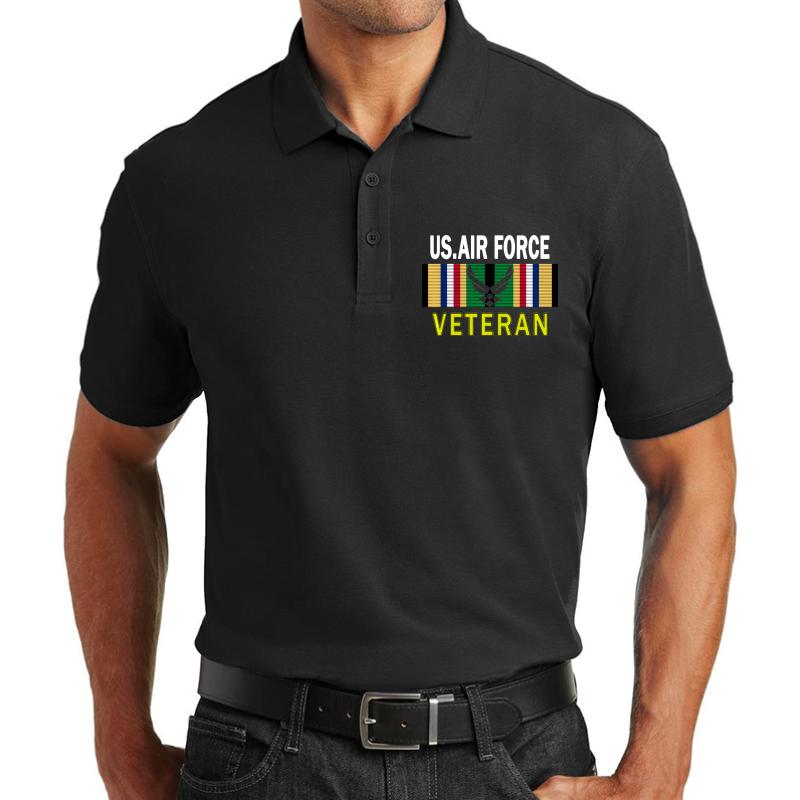 Air Force Us Veterans Day Gift Us Air Force Veteran Unisex Polo Jersey Sport Shirt Men Black