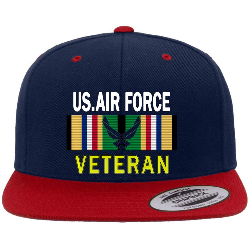 Air Force Us Veterans Day Gift Us Air Force Veteran Premium Flat Bill Snapback Cap  Navy