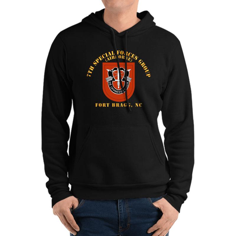 Army - 7Th Special Forces Group W Flash - Fbnc Unisex Hooded Sweatshirt Men Black