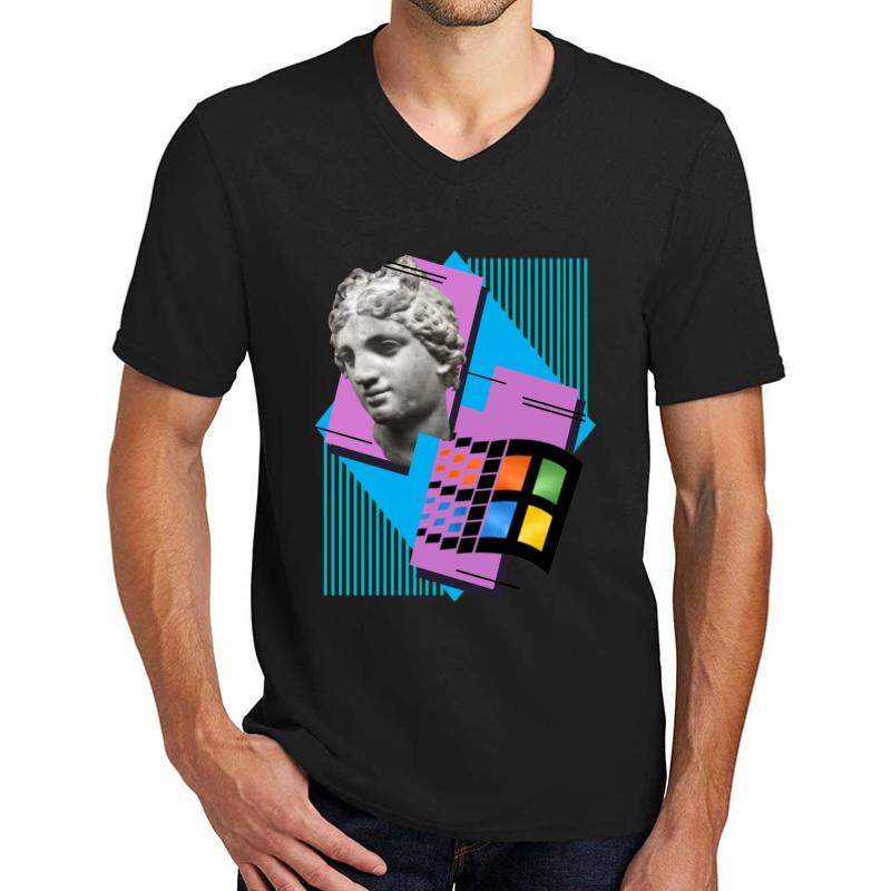 Vaporwave ! Unisex V-Neck T-Shirt Men Black