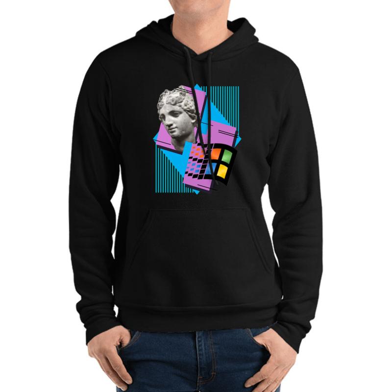 Vaporwave ! Unisex Hooded Sweatshirt Men Black