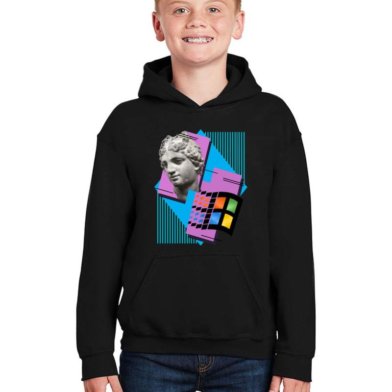 Vaporwave ! Youth Hooded Sweatshirt Boy Black