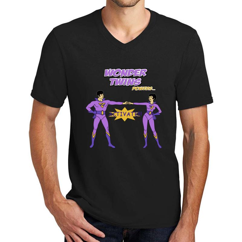 Wonder Twins Activate Unisex V-Neck T-Shirt Men Black