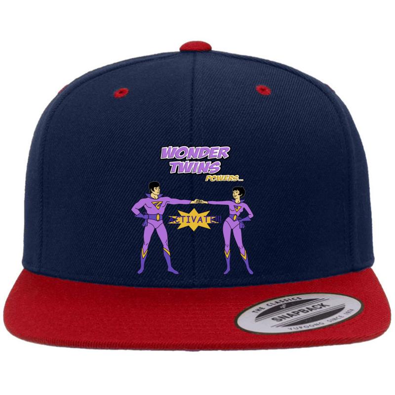 Wonder Twins Activate Premium Flat Bill Snapback Cap  Navy