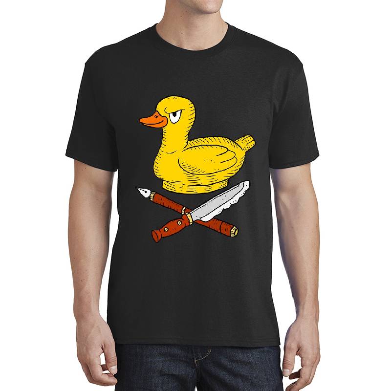 rubber duck biker emblem. pen and knife. Flexfit Baseball Caps