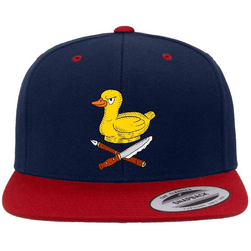 rubber duck biker emblem. pen and knife. Flexfit Baseball Caps