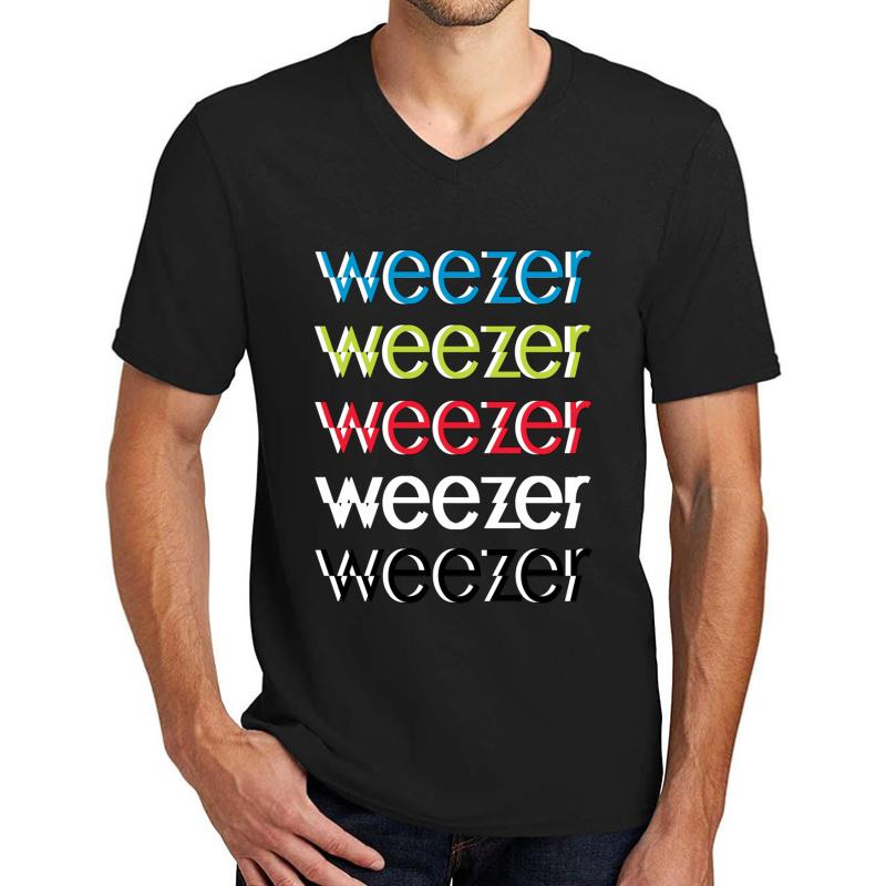 W For The Weezers Unisex V-Neck T-Shirt Men Black