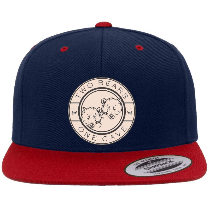 2 Bears 1 Cave Premium Flat Bill Snapback Cap  Navy