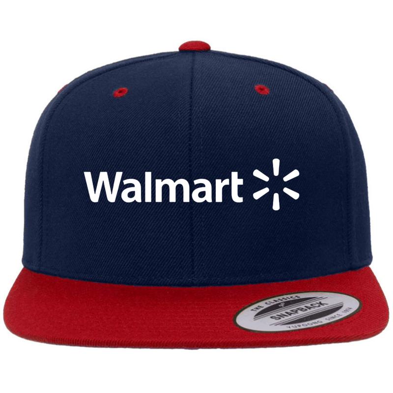 Walmart Logo Premium Flat Bill Snapback Cap  Navy