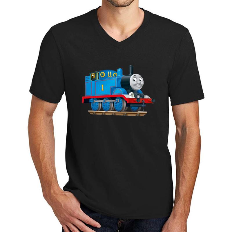 Thomas The Tank Engine And Friends Unisex V-Neck T-Shirt Men Black