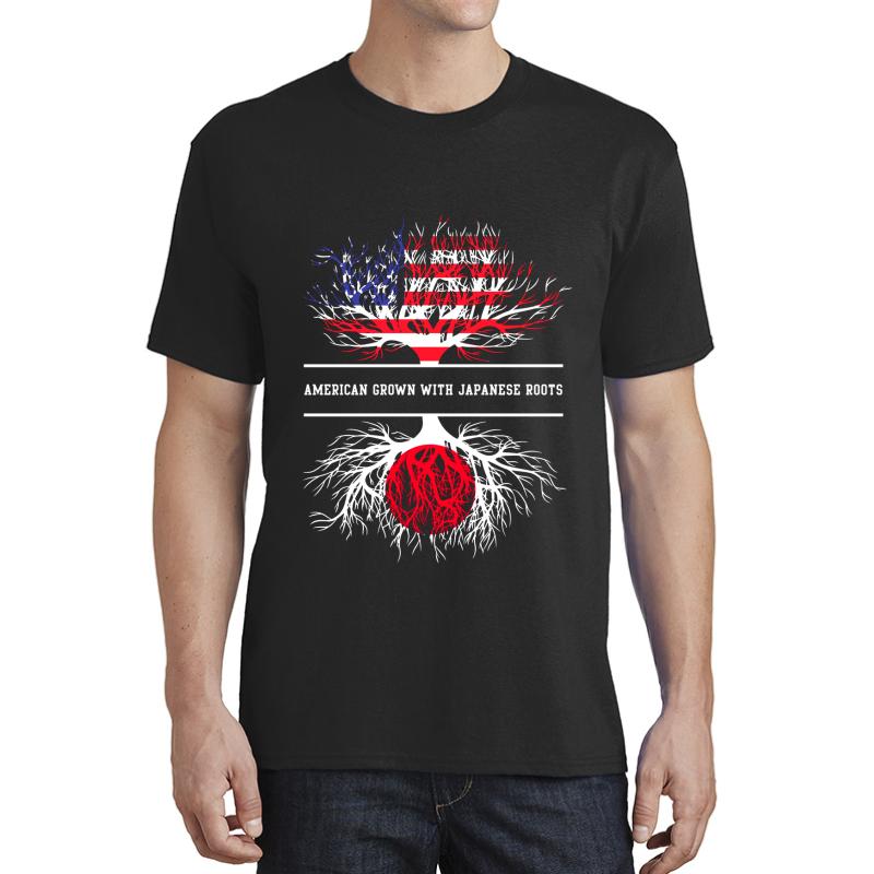 American Grown With Japanese Roots Japan Unisex T-Shirt Men Black