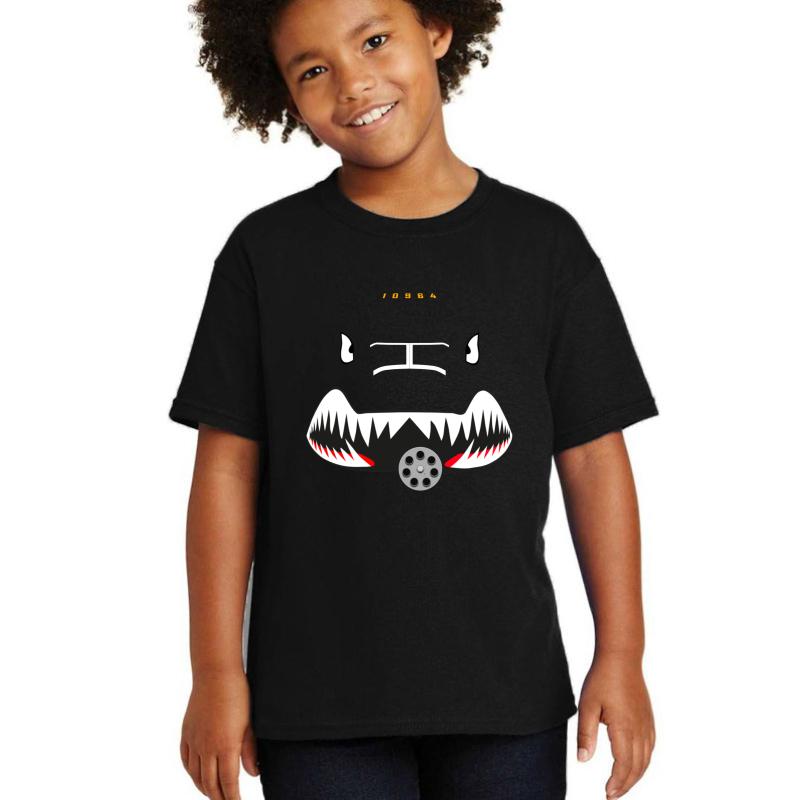 A 10C Warthog Nose Art Youth T-Shirt Boy Black