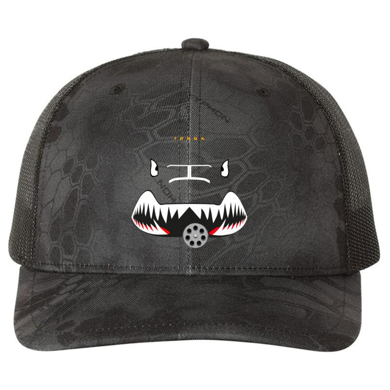 A 10C Warthog Nose Art Richardson Premium Trucker Snapback Cap  Kryptek Typhon Black