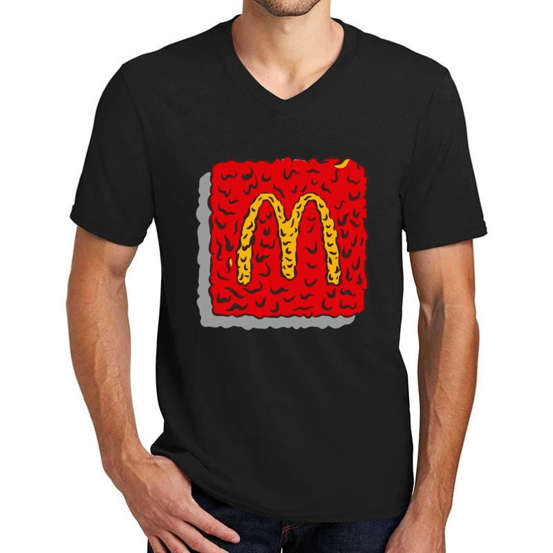 Trippy Mcdonalds Logo Unisex V-Neck T-Shirt Men Black