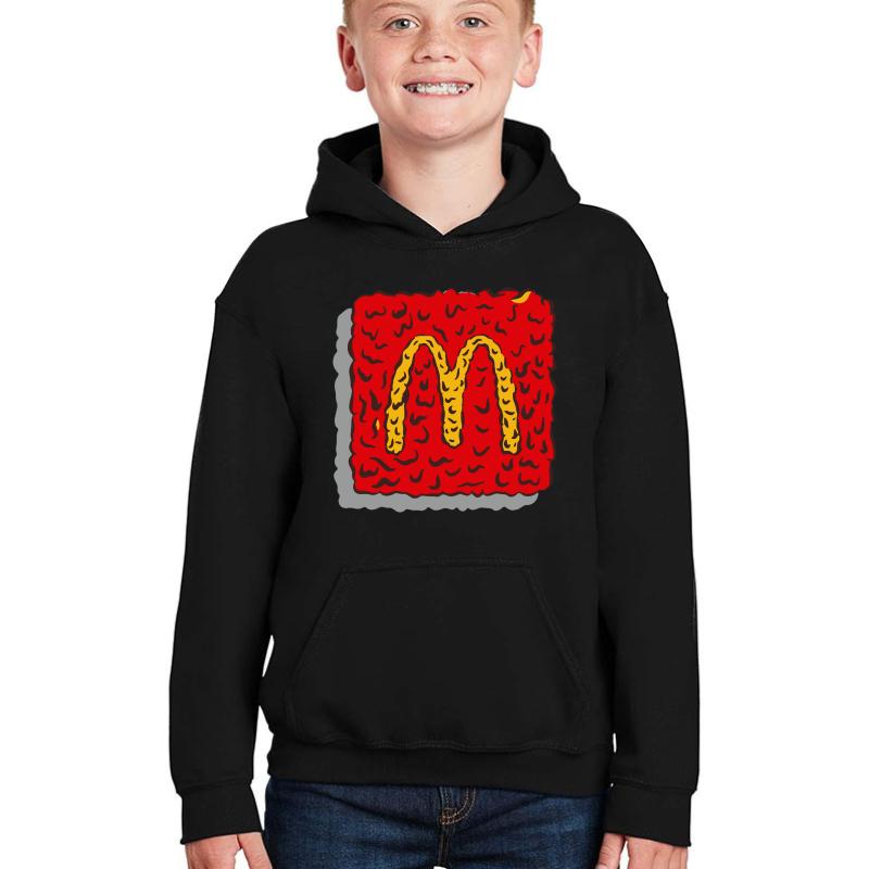 Trippy Mcdonalds Logo Youth Hooded Sweatshirt Boy Black