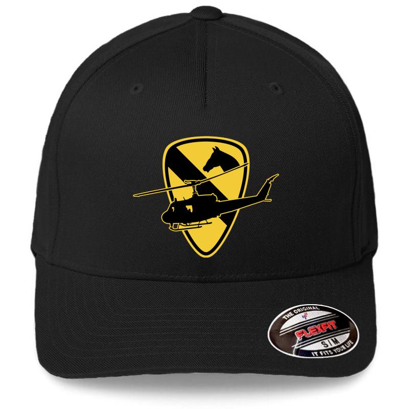 1St Cavalry Division The First Team Flexfit Baseball Cap  Black