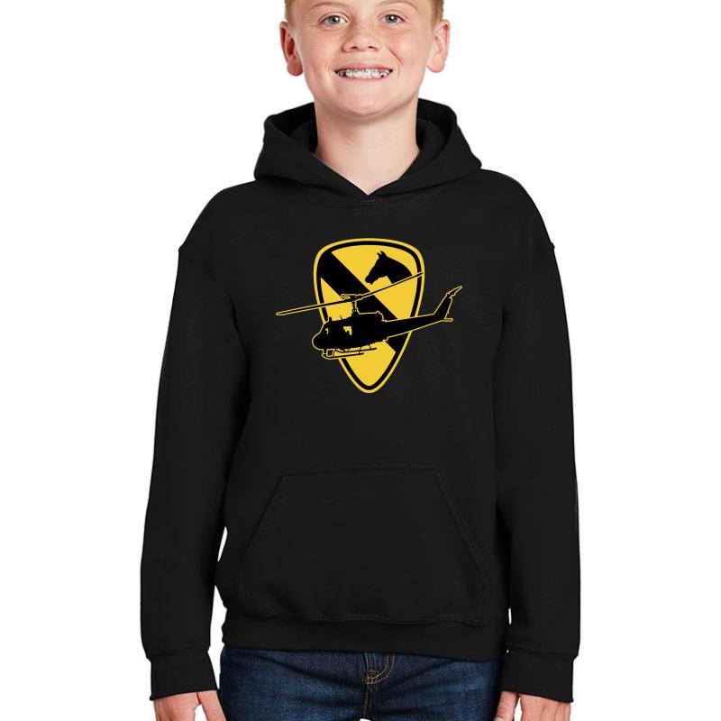 1St Cavalry Division The First Team Youth Hooded Sweatshirt Boy Black