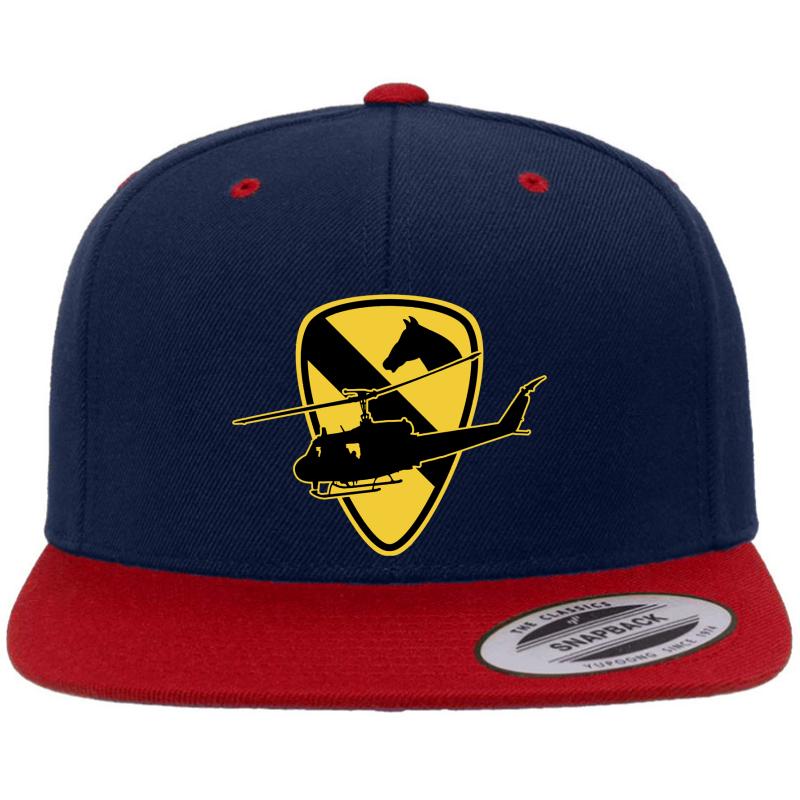 1St Cavalry Division The First Team Premium Flat Bill Snapback Cap  Navy