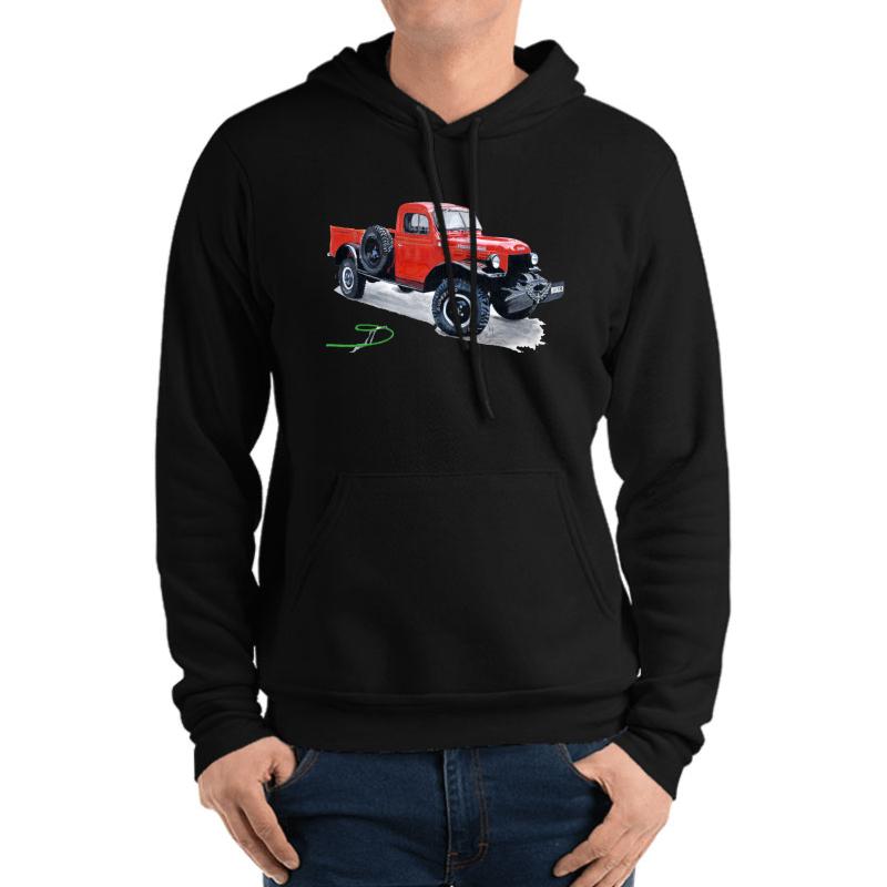 Antique Power Wagon Unisex Hooded Sweatshirt Men Black