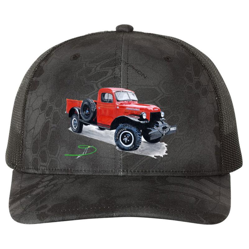 Antique Power Wagon Richardson Premium Trucker Snapback Cap  Kryptek Typhon Black