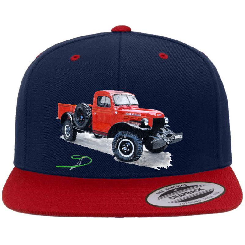 Antique Power Wagon Premium Flat Bill Snapback Cap  Navy