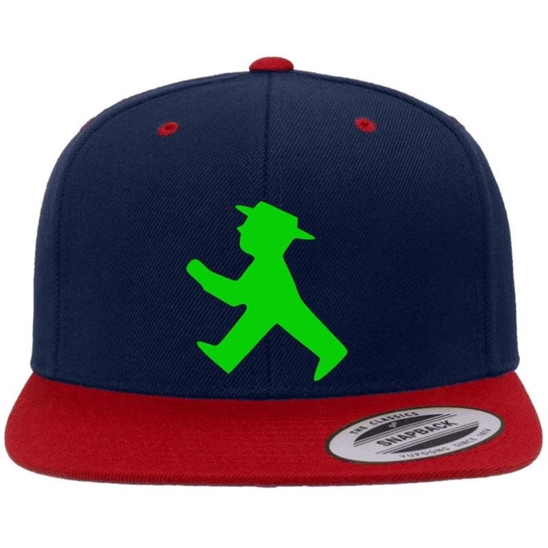 Ampelmann Green Premium Flat Bill Snapback Cap  Navy