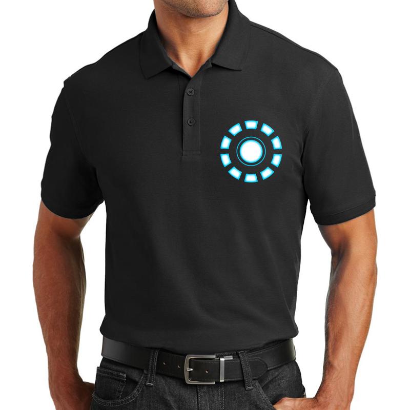 Arc Reactor Unisex Polo Jersey Sport Shirt Men Black