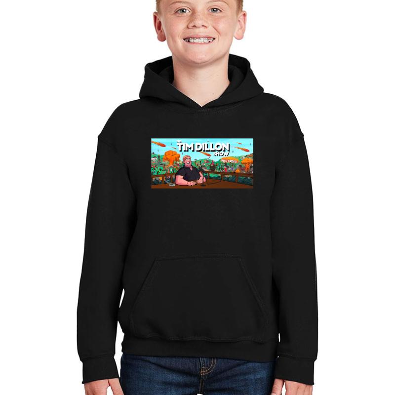 Tim Dillon Show Podcast Merch Youth Hooded Sweatshirt Boy Black